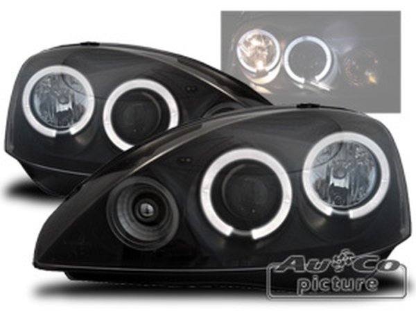 Projecteurs avec Angel Eyes pour OPEL CORSA (C)