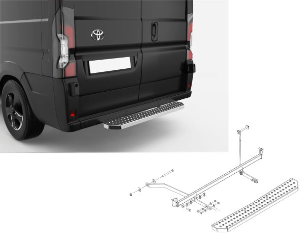 M-LINE Marchepied arri&egrave;re pour TOYOTA PROACE MAX - 120 cm