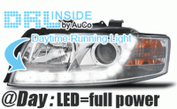 Headlights with Daytime Running Light for Audi A6 (4F) Xenon