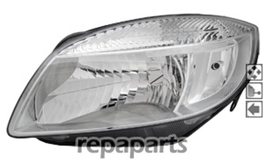 Headlights Skoda Fabia II (5J) left, 66,90