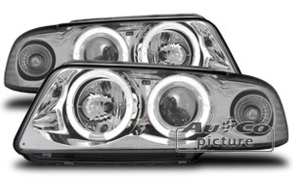 Headlights  with 2 Angel Eyes  Audi A4 95-98