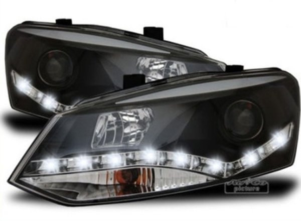 Scheinwerfer Set Tagfahrlicht Optik f&uuml;r VW POLO (6R)