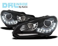 Fanali anteriori con Luci Diurne LED per VW Golf VI