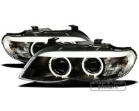 Fanali anteriori XENON con 2 anelli Angel Eyes per BMW...