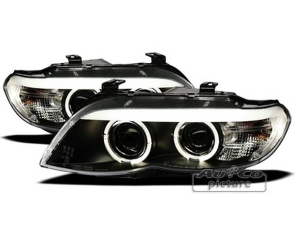 Headlights with 2 Angel Eyes f&uuml;r for BMW X5 E53