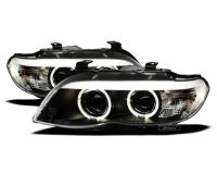 Headlights with 2 Angel Eyes f&uuml;r for BMW X5 E53