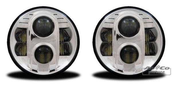 LED Scheinwerfer Set f&uuml;r JEEP WRANGLER TJ/JK (Chrome Design)