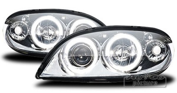 Headlights  with 2 Angel Eyes  Citroen Saxo (Phase II)