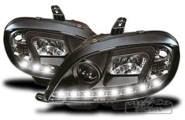 Scheinwerfer-Set mit LED Tagfahrlicht Optik f&uuml;r CITROEN SAXO (Phase 2)