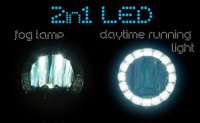 LED Daytime Running Light + LED Fog lamp 2 in 1 - for RENAULT LAGUNA 3 GRANDTOUR
