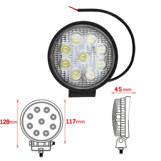 LED working lights Offroad - 27W/6500K/White