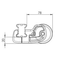 NORDRIVE KARGO Rullo posteriore (96 cm) per Barre portatutto